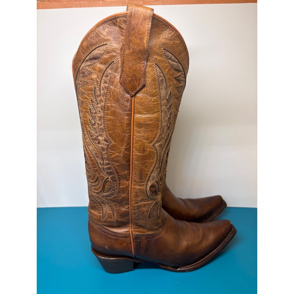 Circle G by Corral Womens Bronze Leather Snip Toe Western Boots L6085 8.5M